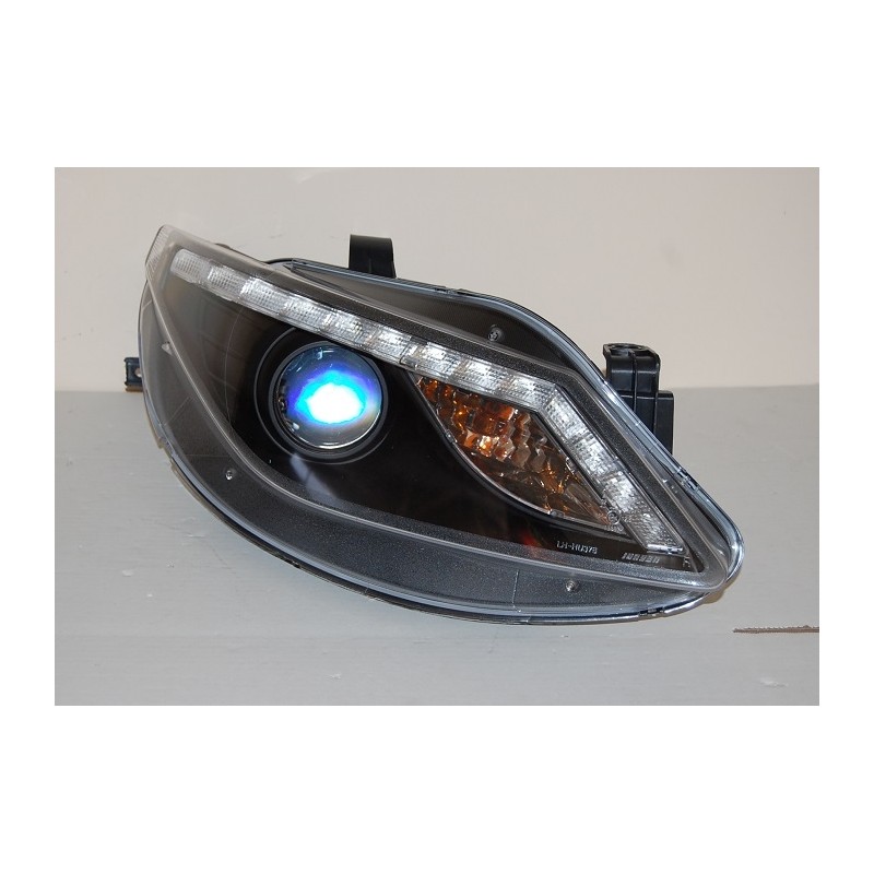 Set Of Headlamps Day Light Seat 2009 Black & Blinker Led - Bimar Tuning